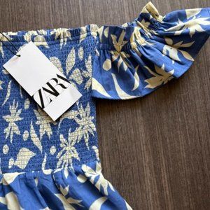 Zara Short Off Shoulder Printed Dress